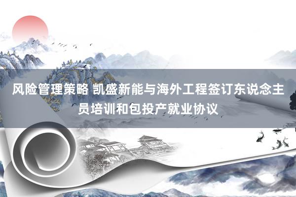 风险管理策略 凯盛新能与海外工程签订东说念主员培训和包投产就业协议