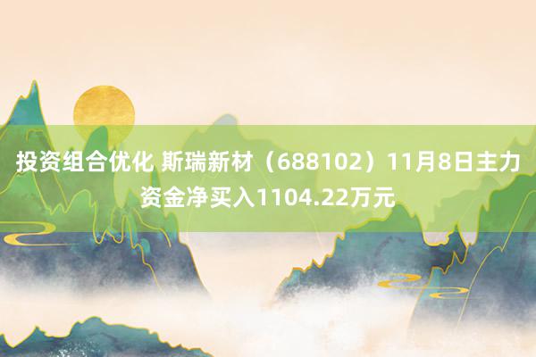 投资组合优化 斯瑞新材（688102）11月8日主力资金净买入1104.22万元