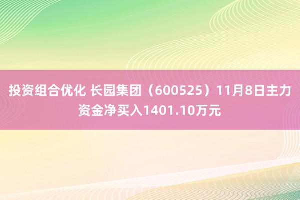 投资组合优化 长园集团（600525）11月8日主力资金净买入1401.10万元