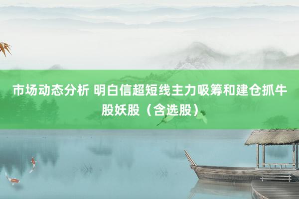 市场动态分析 明白信超短线主力吸筹和建仓抓牛股妖股（含选股）