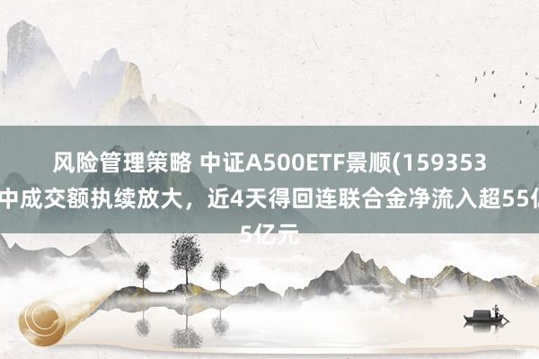 风险管理策略 中证A500ETF景顺(159353)盘中成交额执续放大，近4天得回连联合金净流入超55亿元