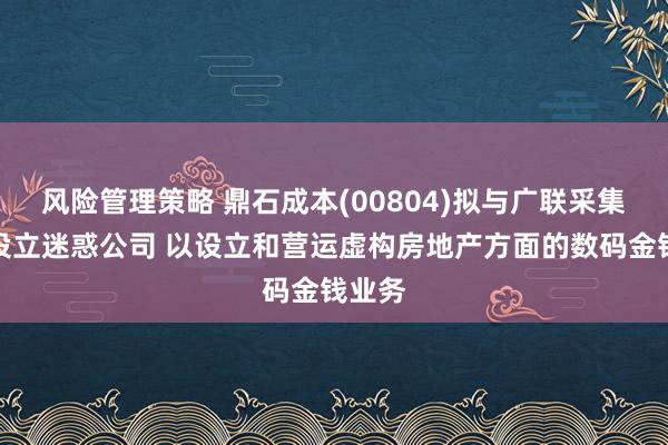 风险管理策略 鼎石成本(00804)拟与广联采集科技设立迷惑公司 以设立和营运虚构房地产方面的数码金钱业务