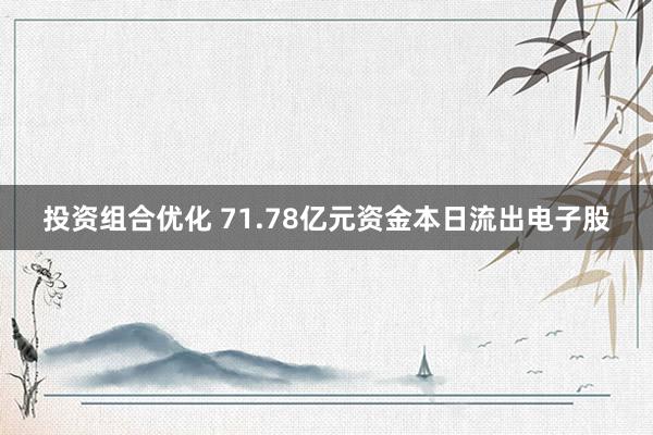 投资组合优化 71.78亿元资金本日流出电子股