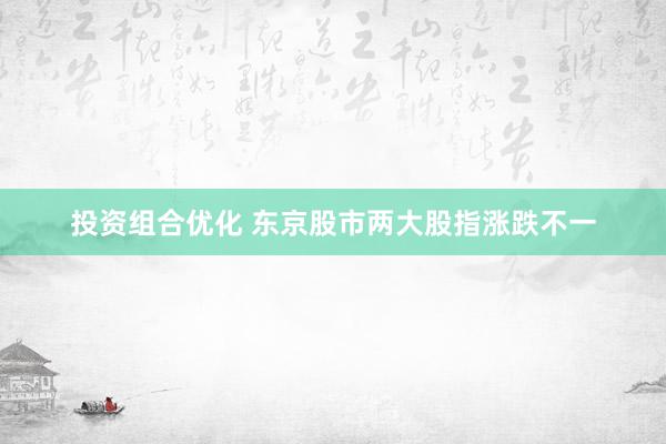 投资组合优化 东京股市两大股指涨跌不一