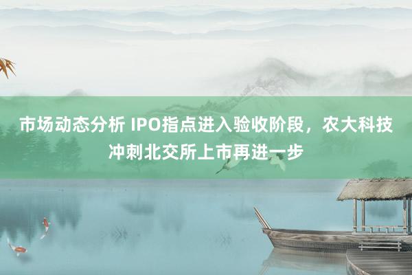 市场动态分析 IPO指点进入验收阶段，农大科技冲刺北交所上市再进一步