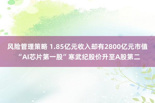 风险管理策略 1.85亿元收入却有2800亿元市值 “AI芯片第一股”寒武纪股价升至A股第二